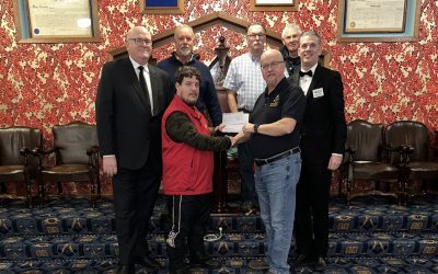 Alberta Lodge No. 3, with the support and cooperation of the The Alberta Masonic Foundation (MFA), presented a cheque for $4,000.00 to the Lethbridge and area Salvation Army